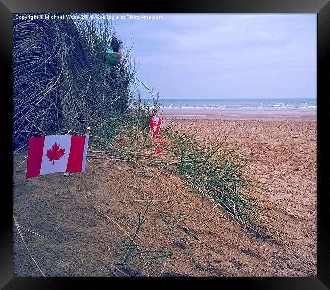 Juno Beach Canadian Flag Framed Print by Michael Wood