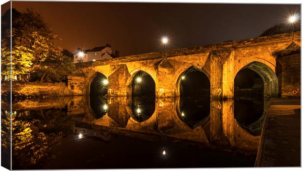 Elvet Bridge in Durham -  Light and reflection Canvas Print by Naylor's Photography