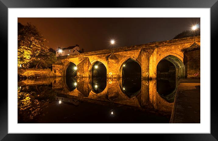 Elvet Bridge in Durham -  Light and reflection Framed Mounted Print by Naylor's Photography