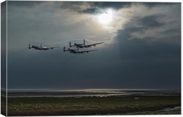 Dambusters training over The Wash Canvas Print by Gary Eason