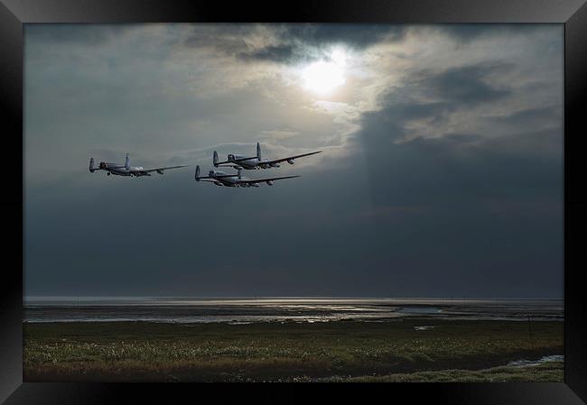 Dambusters training over The Wash Framed Print by Gary Eason
