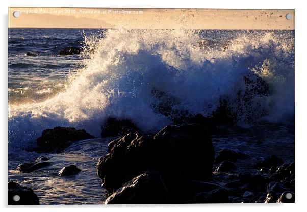  Crashing wave, San Juan, Tenerife Acrylic by Phil Crean