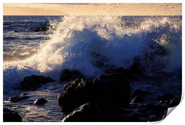 Crashing wave, San Juan, Tenerife Print by Phil Crean