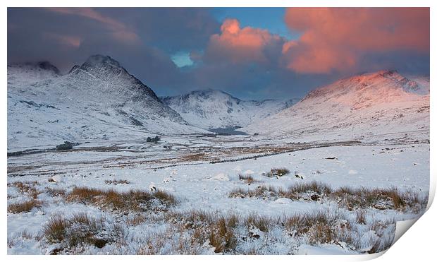  Tryfan with snow Print by Rory Trappe