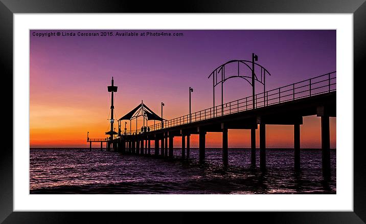Jetty Sunset Framed Mounted Print by Linda Corcoran LRPS CPAGB
