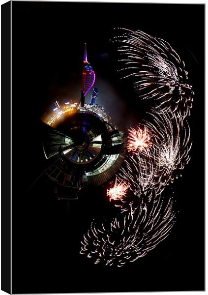  Spinaker tower fireworks by JCstudios Canvas Print by JC studios LRPS ARPS