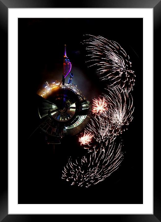  Spinaker tower fireworks by JCstudios Framed Mounted Print by JC studios LRPS ARPS