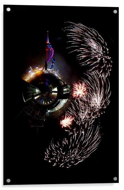  Spinaker tower fireworks by JCstudios Acrylic by JC studios LRPS ARPS
