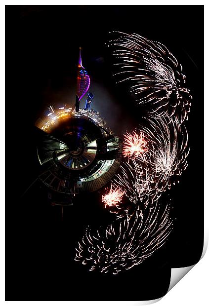 Spinaker tower fireworks by JCstudios Print by JC studios LRPS ARPS