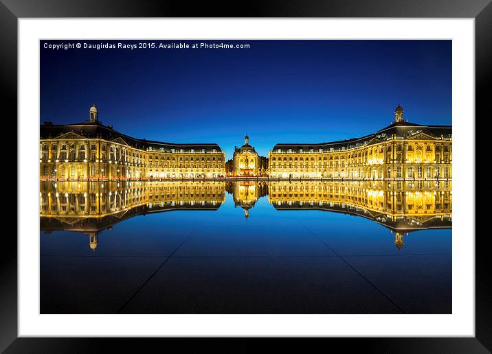 Bordeaux - Le Miroir d'eau Framed Mounted Print by Daugirdas Racys