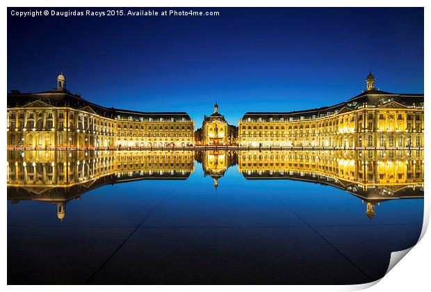 Bordeaux - Le Miroir d'eau Print by Daugirdas Racys