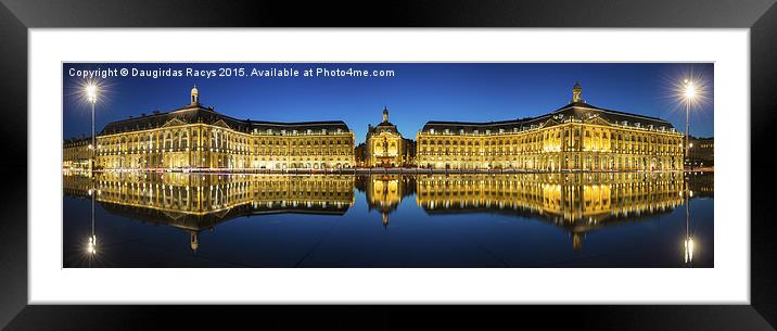 Bordeaux - Le Miroir d'eau Framed Mounted Print by Daugirdas Racys