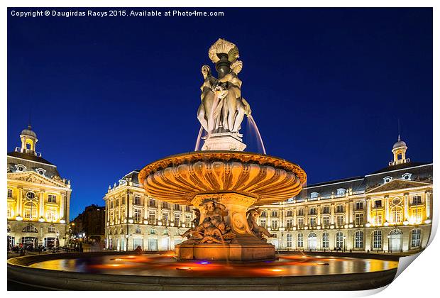 Bordeaux Place de la Bourse Print by Daugirdas Racys
