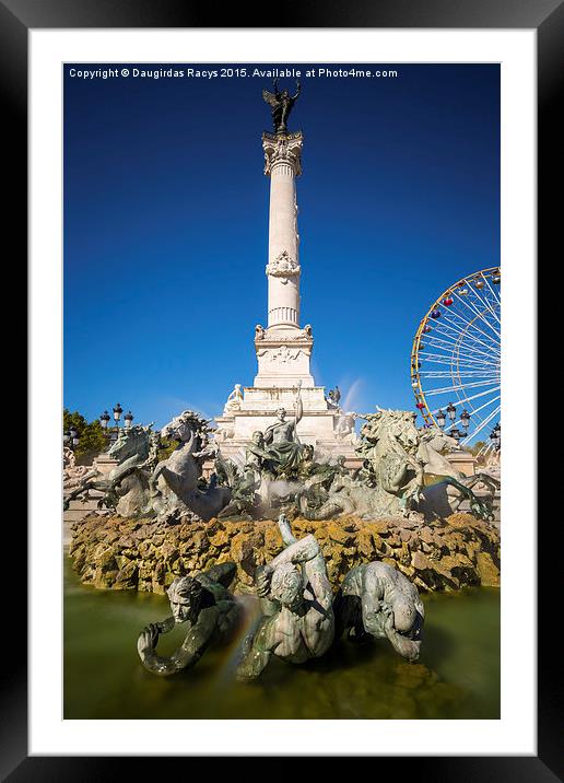 Monument aux Girondins, Bordeaux Framed Mounted Print by Daugirdas Racys