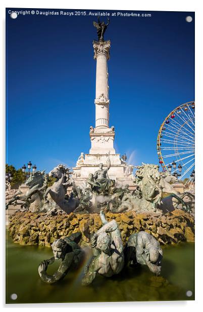 Monument aux Girondins, Bordeaux Acrylic by Daugirdas Racys