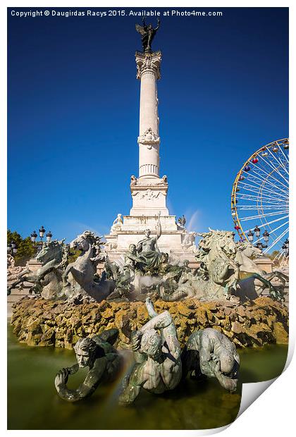 Monument aux Girondins, Bordeaux Print by Daugirdas Racys