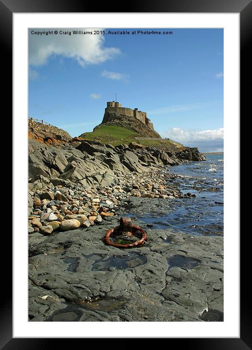  Lindisfarne Castle from Beach Framed Mounted Print by Craig Williams