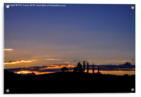  Last light over Waitomo, New Zealand Acrylic by Phil Crean