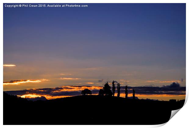  Last light over Waitomo, New Zealand Print by Phil Crean