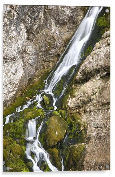 Savica Waterfall, Bohinj, Slovenia. Acrylic by Ian Middleton