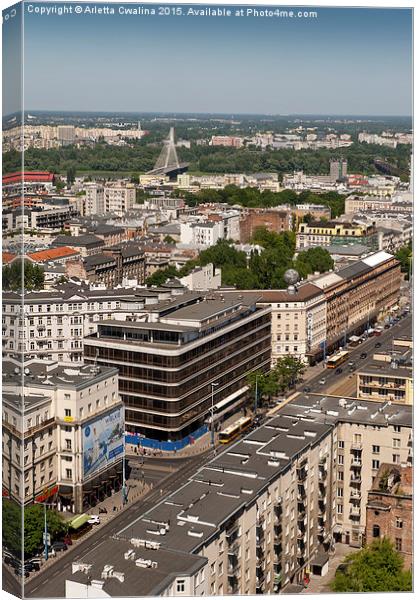 Warsaw urban landscape Canvas Print by Arletta Cwalina