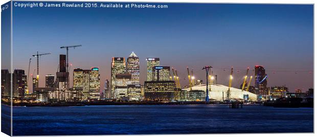 Canary Wharf and the Dome Canvas Print by James Rowland