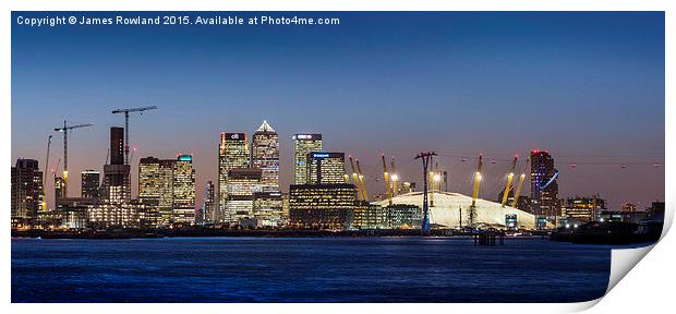 Canary Wharf and the Dome Print by James Rowland
