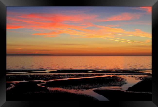  Fylde Coast Sunset  Framed Print by David Chennell
