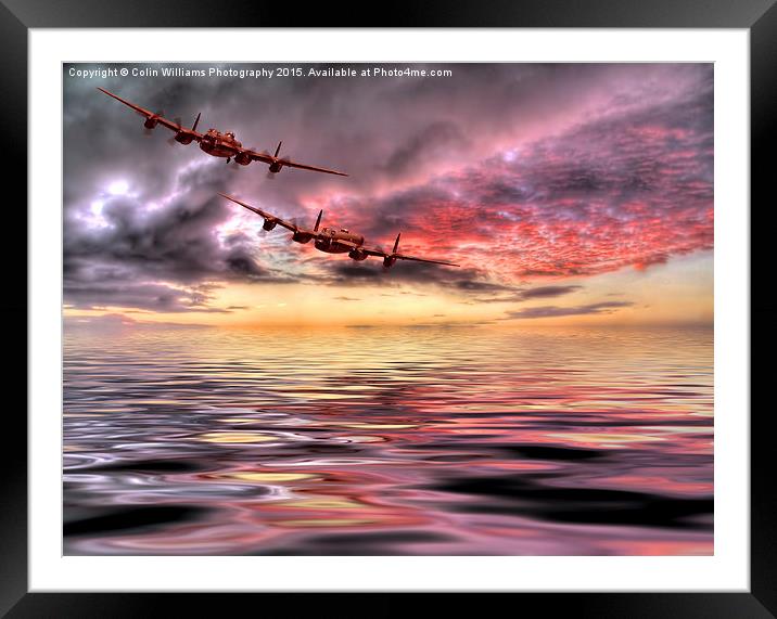  Out Of The Sunset - The 2 Lancasters 3 Framed Mounted Print by Colin Williams Photography