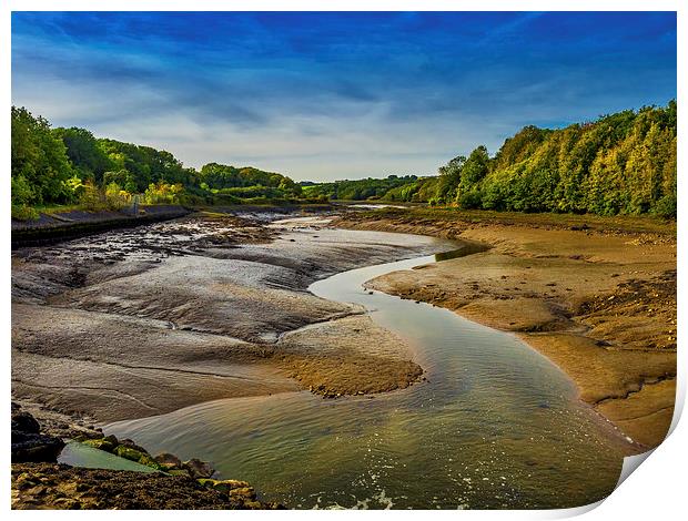 Carew River Estuary, Carew, Pembrokeshire, Wales,  Print by Mark Llewellyn
