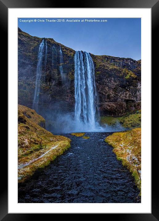  Seljalandsfoss Waterfall Iceland Framed Mounted Print by Chris Thaxter