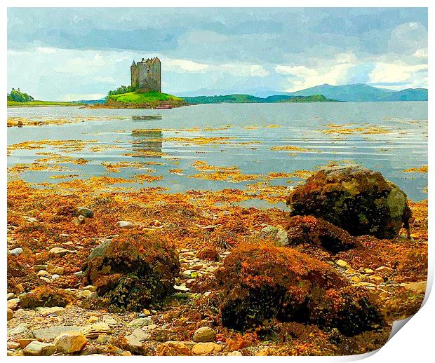 Majestic Castle Stalker Rising from the Sea argyll Print by dale rys (LP)