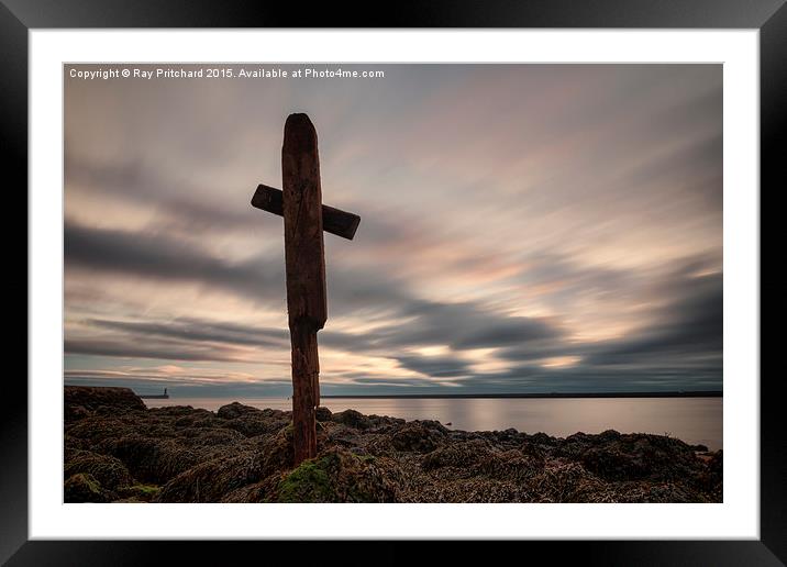 Driftwood Cross Framed Mounted Print by Ray Pritchard