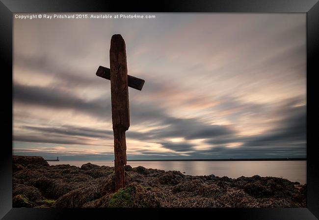  Driftwood Cross Framed Print by Ray Pritchard