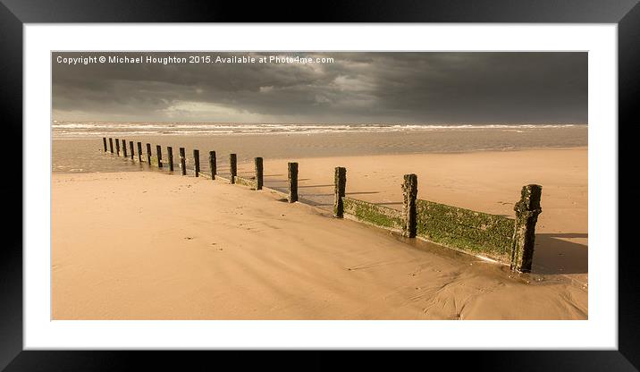  Groynes Framed Mounted Print by Michael Houghton