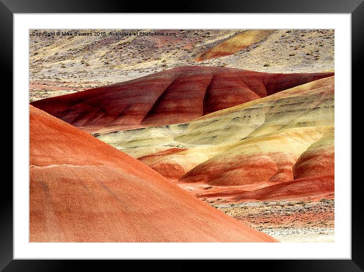 Hills of Red Framed Mounted Print by Mike Dawson