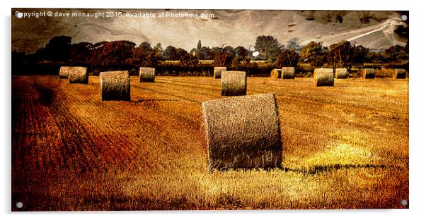  Glowing Hay Rolls Acrylic by dave mcnaught