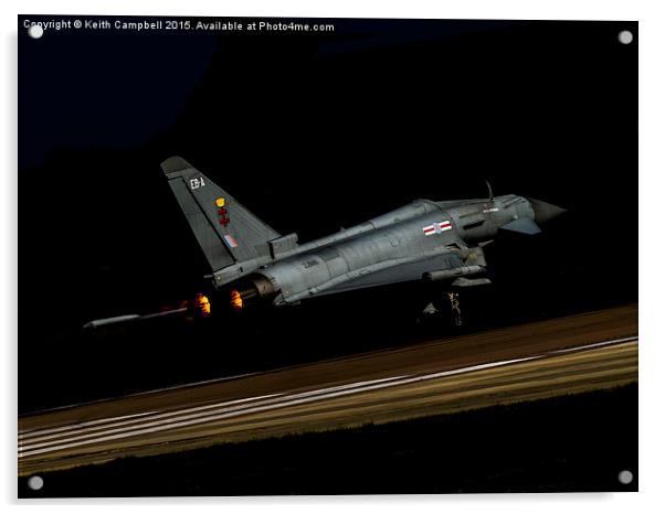  RAF Typhoon ZJ946 launching Acrylic by Keith Campbell