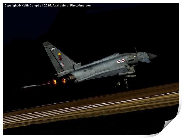  RAF Typhoon ZJ946 launching Print by Keith Campbell