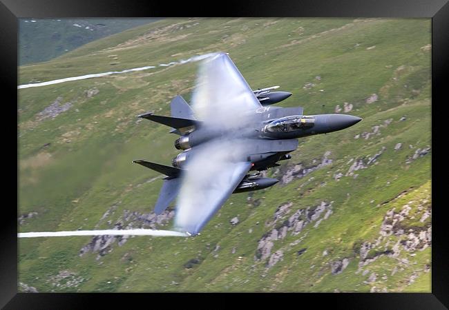 F15 strike eagle with vapour Framed Print by Oxon Images