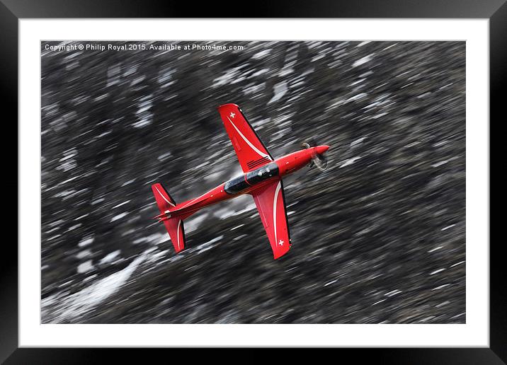  Red on Black - Axalp Swiss Air Force PC21 Display Framed Mounted Print by Philip Royal