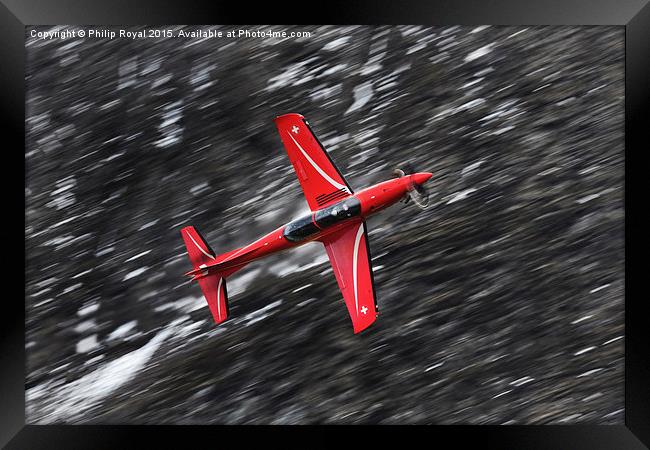  Red on Black - Axalp Swiss Air Force PC21 Display Framed Print by Philip Royal