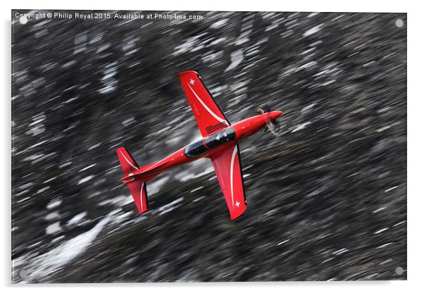  Red on Black - Axalp Swiss Air Force PC21 Display Acrylic by Philip Royal