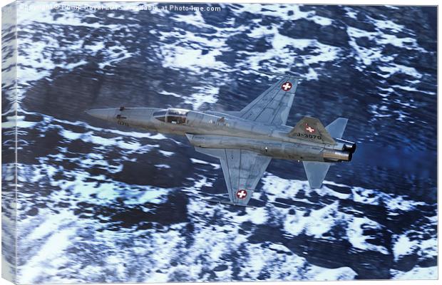 Tiger on the Prowl - Swiss AF Tiger II Axalp Disp Canvas Print by Philip Royal