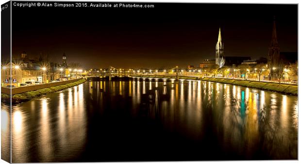 Inverness by Night Canvas Print by Alan Simpson