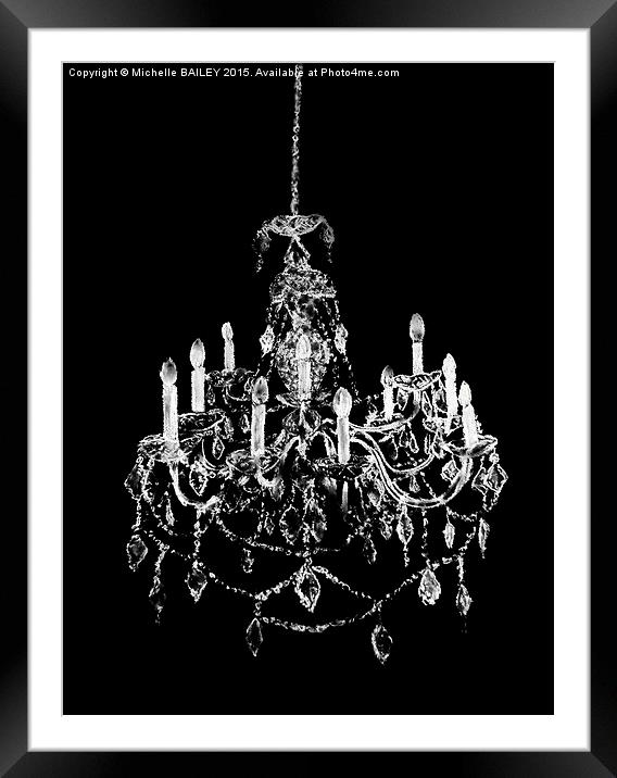  Shabby Chic Chandelier Framed Mounted Print by Michelle BAILEY