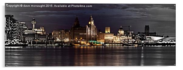  Liverpool at Night Acrylic by dave mcnaught