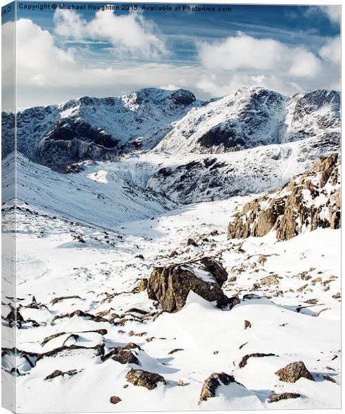  Scafell Range in Winter Canvas Print by Michael Houghton