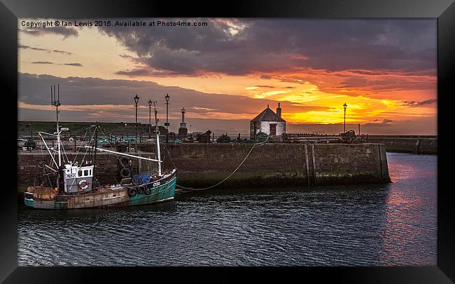  Maryport Harbour At Sunset Framed Print by Ian Lewis