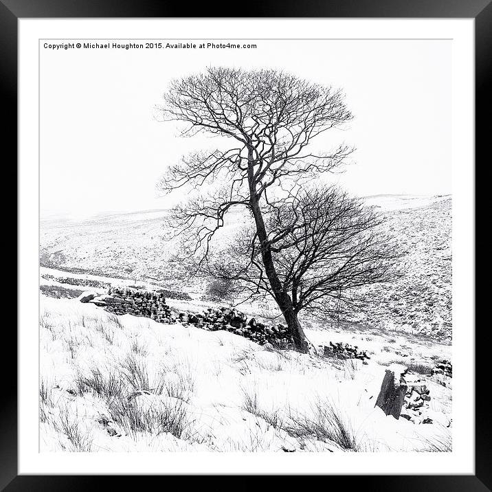 Bronte tree in the snow Framed Mounted Print by Michael Houghton